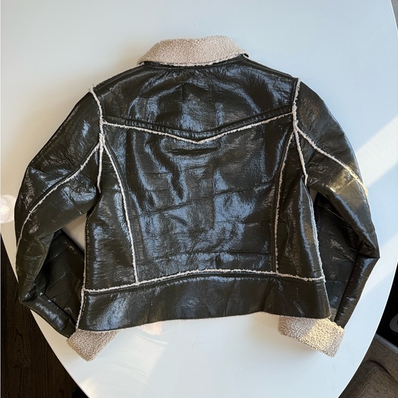 Marrakech Cris Patent Leather Shearling Jacket - Picture 3 of 4